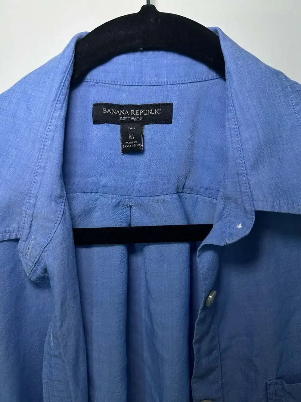 Banana Republic Soft Wash Tall M Blue Long Sleeve Button Down Shirt